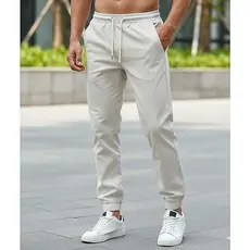 Calça Jogger Masculina de Sarja Premium Slim Fit Com Cordão E Elastano