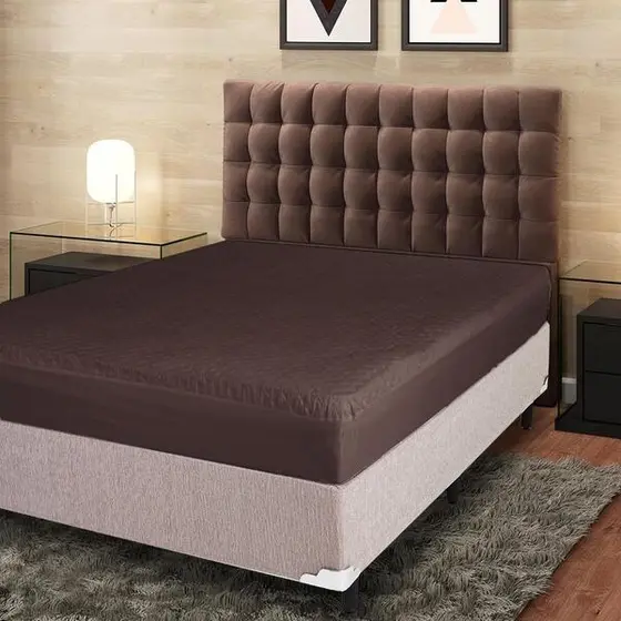 Protetor Impermeável de Colchão Marrom para Box Solteiro Casal Queen King Matelado