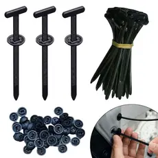 Kit 100 Abraçadeiras Nylon Enforca Gato Tipo T Travamento Automático Universal Para-choque Carro