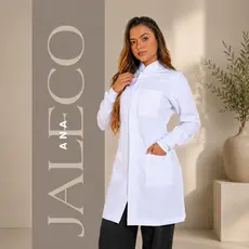 Jaleco Feminino Personalizado com Botão Premium – Bordado Nome Curso Faculdade