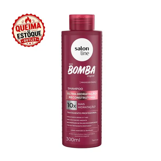 Shampoo SOS Bomba Ultra-Hidratação Reconstrutora 300ml