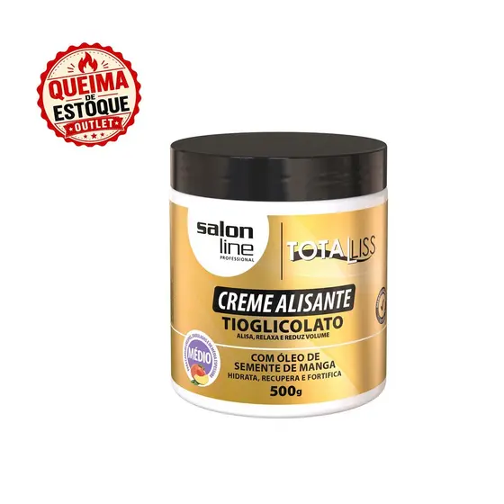 Creme Alisante Óleo Semente de Manga Médio Salon Line 500gr