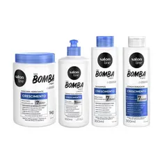 Kit SOS Bomba Original Shampoo + Condicionador 300ml + Creme 500ml + Máscara 1kg