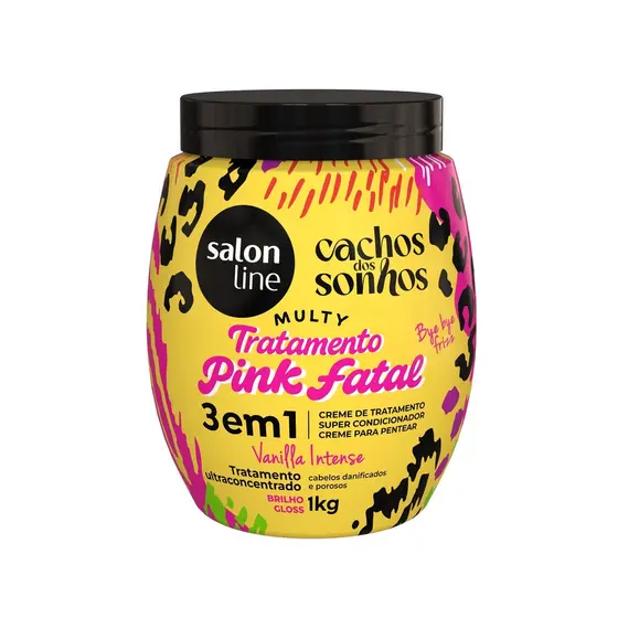 Creme de Tratamento 3 e 1 Cachos dos Sonhos Multy Pink Fatal 1kg
