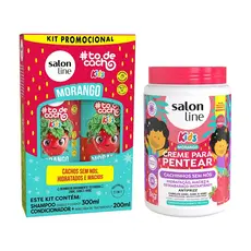 Kit Morango com Shampoo + Condicionador e Creme de Pentear Kids