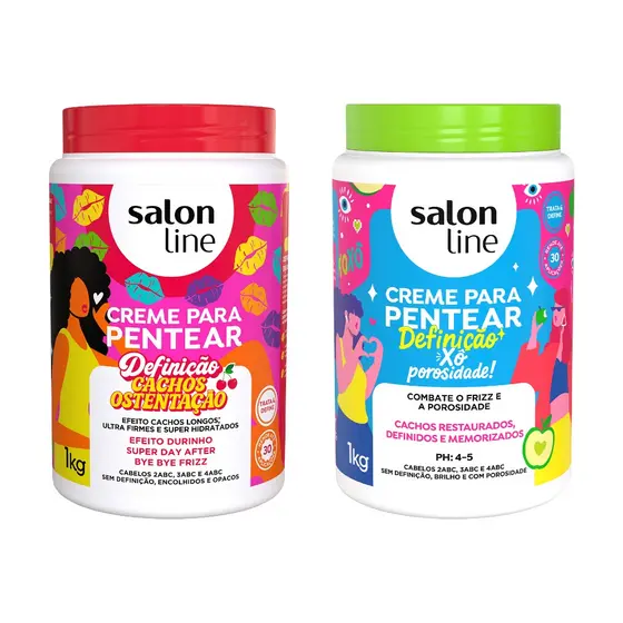Kit 2 Cremes para Pentear Xô Porosidade & Selagem Máxima e Cachos Ostentação 1kg