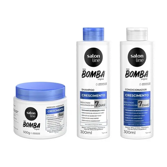 Crescimento capilar SOS Bomba 300ml + Máscara 500g Salon Line
