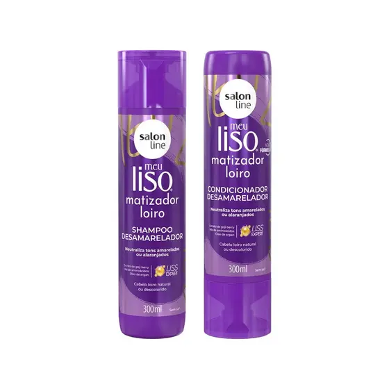 Kit Shampoo e Condicionador Matizador Meu Liso Salon Line