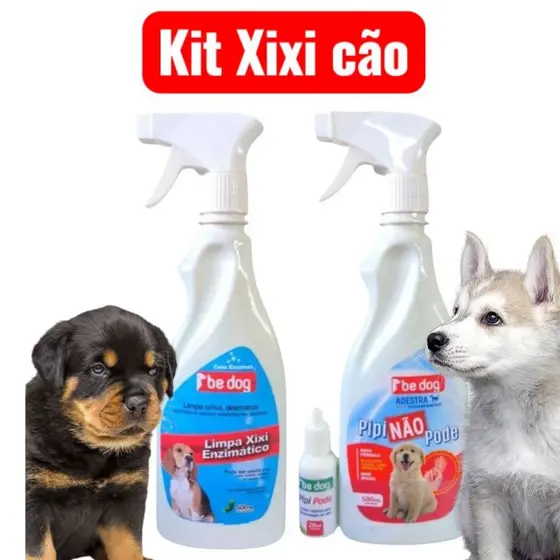Kit Xixi Cão - 1 Limpa Xixi Desmarca Território + 1 Educador Pipi Pode Pipi e Pipi Não Pode  Be Dog