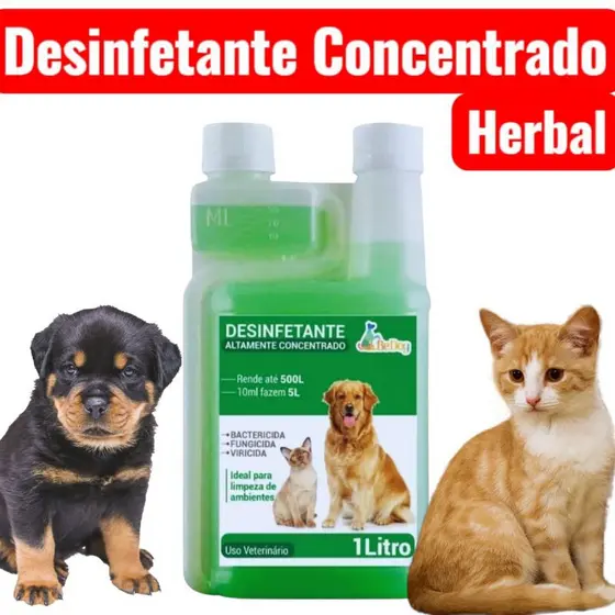 Desinfetante Concentrado BEDOG Herbal 1L🛡️ Rende 500L - Mata 99% Germes, Bactérias |Envio em Embalagem Anti-Vazamento |