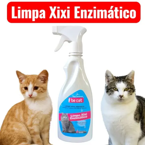 Limpa Xixi Enzimático BeCat 500ml - Desmarca Território Tira Cheiro Urina Gato e Amônia - Embalagem anti vazamento