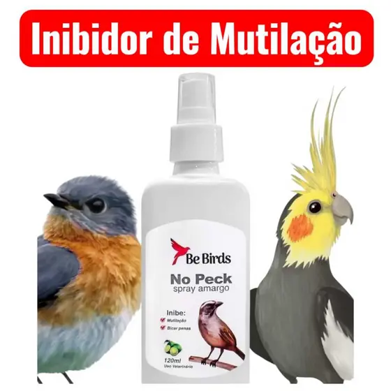 No Peck 120ml - Spray Amargo Para Pássaros Inibidor de Bicadas e Automutilação.