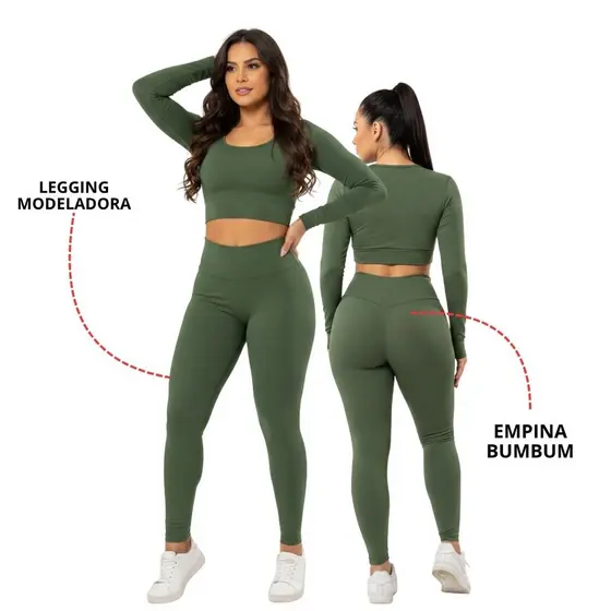 Calça Legging Fitness Feminina Levanta Bumbum Edna Moda Íntima e Acessórios