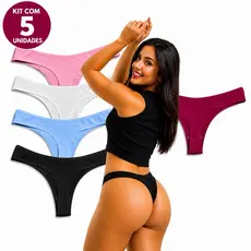 Kit 5 Calcinha Fio Algodão Conforto Cotton Feminina Algodão PREMIUM