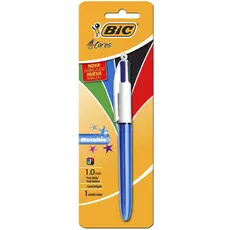 Caneta esferográfica 1.0 retrátil Azul Metálica 4 cores Bic