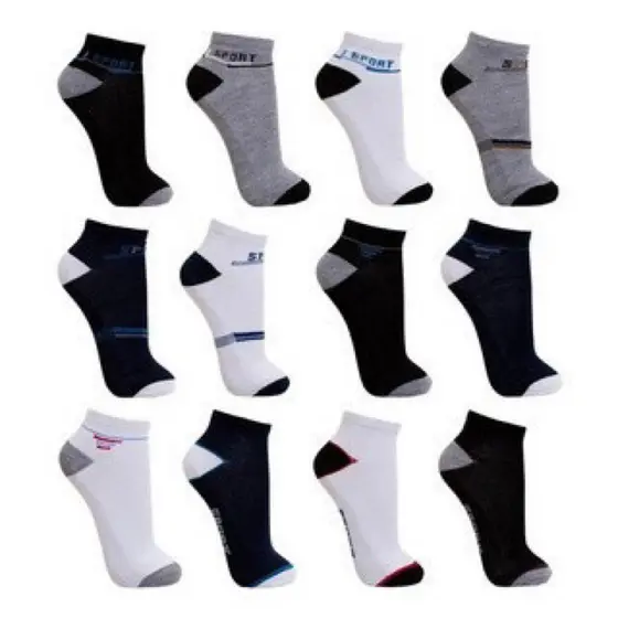 Kit Com 3 Ate 18 Pares De Meias Masculino Estampadas Cano Curto