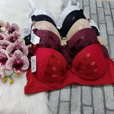 Kit 4 Sutiã de Bojo com alça reforçada PLUS SIZE detalhe em renda e fita PALA LARGA