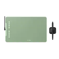 Mesa digitalizadora para desenho XPPen Deco 01 V2 Verde - Tamanho Grande com área ativa de 10 polegadas c/ caneta sem bateria de 8 K de pressão