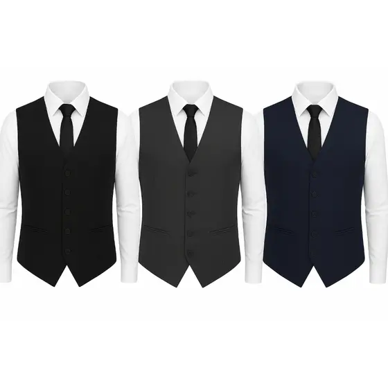 Kit 3 Coletes Social Masculino C/ Regulagem e 5 Botões - Mega Oferta