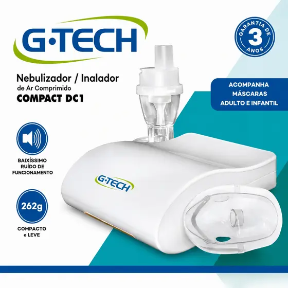 Inalador Nebulizador G-Tech DC1 Compacto Silencioso Bivolt