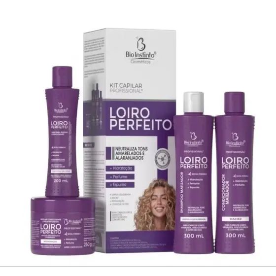 Kit Matizador Loiro Perfeito  Shampoo Condicionador Hidratação Intensa Cuidados Capilar