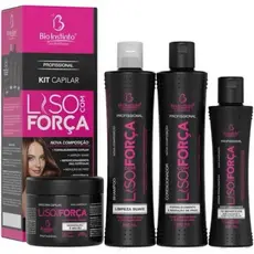 Kit Shampoo Condicionador Liso com Força Hidratação para Cabelos Ressecados Quebradiços e sem Brilho
