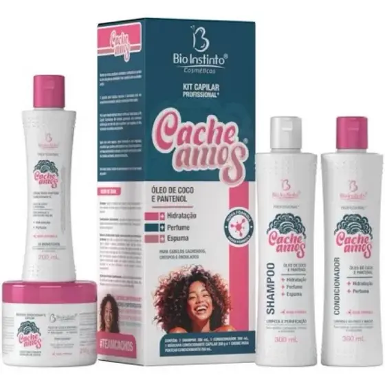 Kit Cacheamos Bio Instinto Creme Hidratante Ativador de Cachos