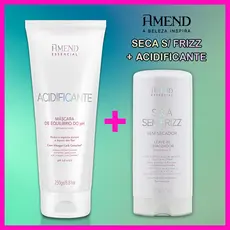 Amend Essencial Kit Seca Sem Frizz 180ml + Acidificante Máscara Equilíbrio do PH 250g (2 Produtos)