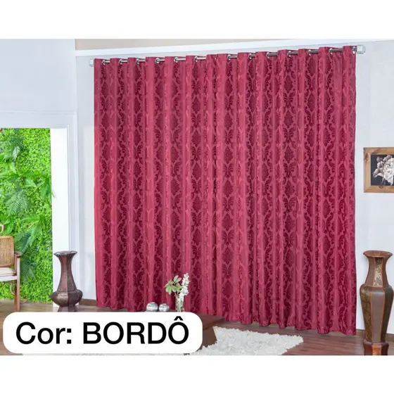 Cortina Jacquard Decoração 7.00 x 2.70 para Varão 28mm Promoção