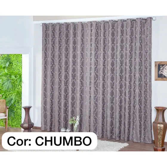 Cortina Jacquard Decoração 4.00 x 2.70 para Varão 28mm Promoção