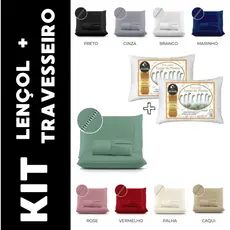 Kit Jogo de Lençol 400 Fios + Travesseiro de Plumas Promoção