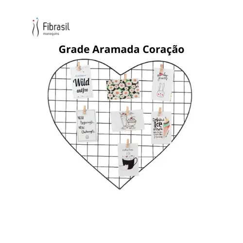 Grade Aramada Coração Para Fotos Decoração Memory Board - Fotografia