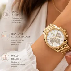 Relógio Feminino Resistente à Água Estilo Elegância Luxo Moda DHP Pallyjane Blogueira Moda Tendência
