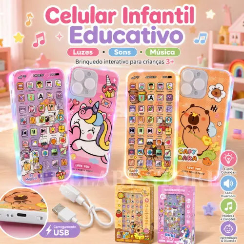Brinquedo de Celular Infantil Musical aprendizagem oral kids educational toys (Inglês)