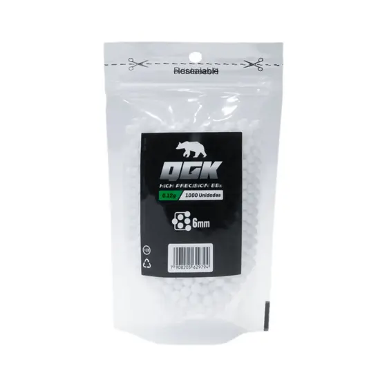 Esferas BB QGK 0.12g Branca Pacote com 1000un