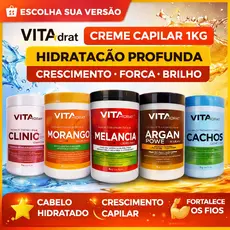 Máscara Capilar 1kg VITAdrat Hidratação Crescimento e Reconstrução Cabelo Macio e Brilhoso