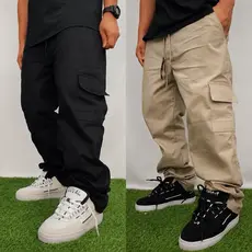 Kit 2 Calça Cargo Unissex - Masculino / Feminino Moda Streetwear Larga