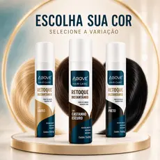 Retoque Instantâneo Above Hair Care 75ml Spray Cobre Raiz e Cabelos Brancos, Preto, Louro, Castanho Escuro