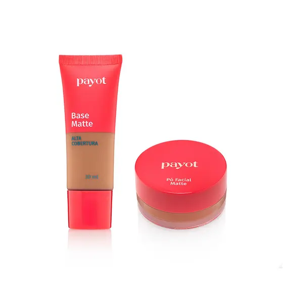 Kit Base Alta Cobertura Cor 7.0 + Pó Facial Cor Matte3 Chérie Payot