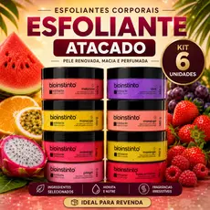 Kit 6 Esfoliante corpo Banho Premium Hidratação Produnda Skin care Sortidos Atacado