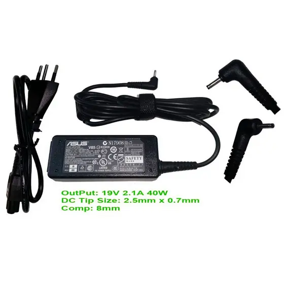 Fonte Carregador Compatível Notebook Asus EeePC 19V 2.1A 40W Plug 2.5x0.7mm Bivolt 110V 220V