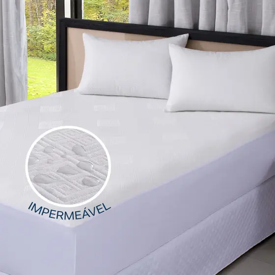 Kit Capa Protetora 100% Impermeável para Colchão em Tecido Jacquard Premium Confort - Vários Tamanhos e Berço