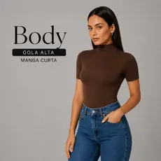 KIT 2 BODY GOLA ALTA MANGA CURTA SUPLEX PREMIUM