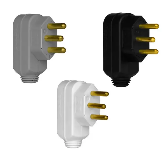Plugue Macho 3 pinos 10A 250V 2P+T Legrand Pial -Branco, Preto ou Cinza - Kit com 5, 10 ou 20 Unidades