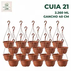 Kit 20 Vasos Cuia 21 Haste 40cm Reforçado Preto Terracota Plantas Flor Cacto Rosa Vaso de Flor