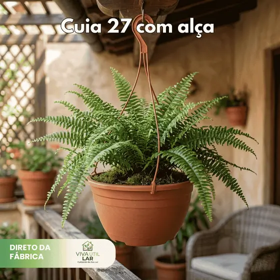 Vasos Cuia 27 Haste 40cm Reforçado Preto Terracota Ideal Rosa Deserto Samambaia Suculenta Cacto