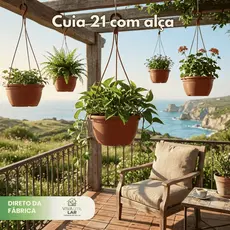 Kit Vasos Cuia 21 Haste 40cm Reforçado Preto Terracota Ideal Rosa Deserto Samambaia Suculenta Cacto