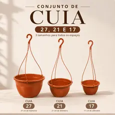 Kit 21 Cuias Plástico Preto Terracota Haste Pendurar Orquídeas Resistente Cactos Rosa Deserto