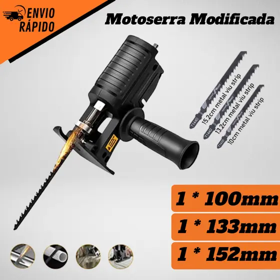 Adaptador Serra Tico-Tico para Furadeira e Parafusadeira – Kit com 3 Lâminas 1560