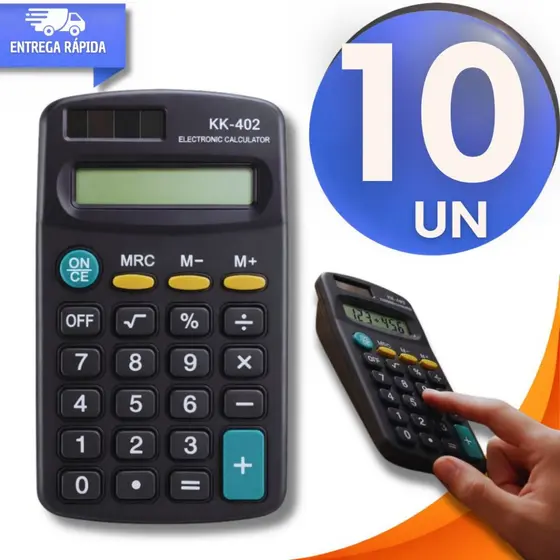 Jogo Calculadoras Mini Eletrônico De Bolso 8 Dígitos Preto Multiuso Escritório Praticidades